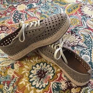 Perforated Platform Espadrilles